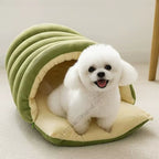 Cozy Cat Cave Bed with Removable Plush Cover for Comfort & Anxiety Relief