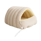 Cozy Cat Cave Bed with Removable Plush Cover for Comfort & Anxiety Relief