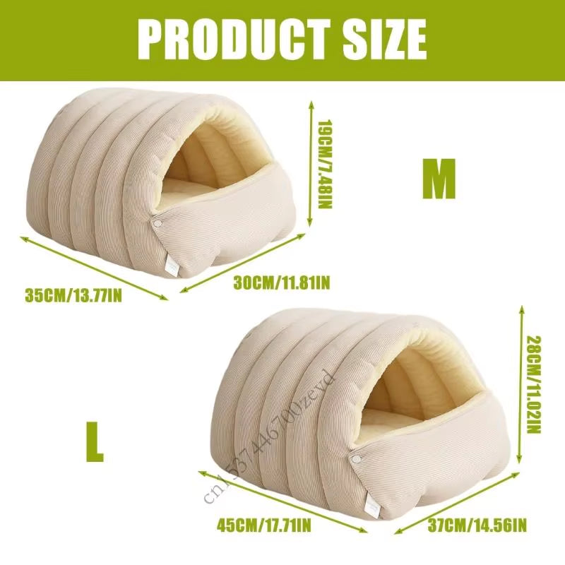 Cozy Cat Cave Bed with Removable Plush Cover for Comfort & Anxiety Relief