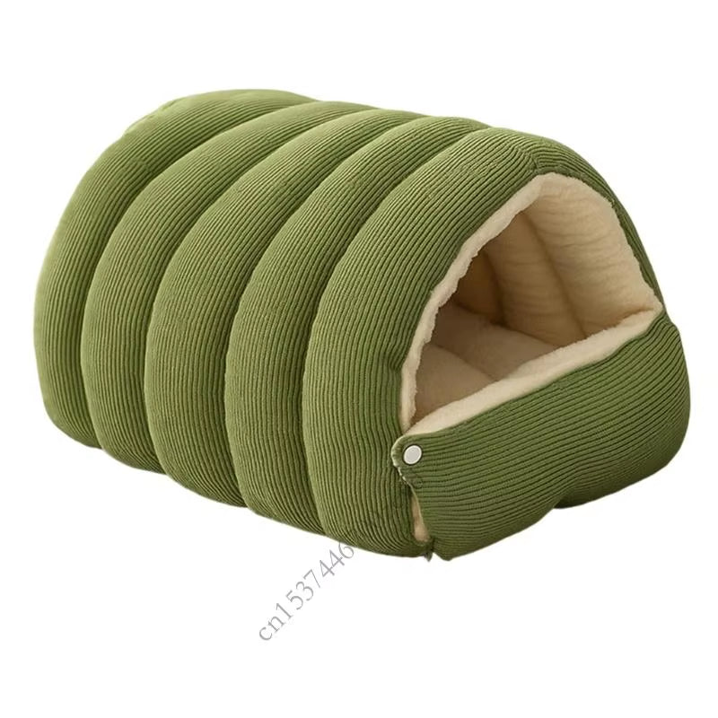 Cozy Cat Cave Bed with Removable Plush Cover for Comfort & Anxiety Relief