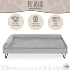 Elevate Your Pet's Comfort with the Asher Wooden Pet Bed & Mattress - Large to Extra Large, Greenguard Gold Certified!