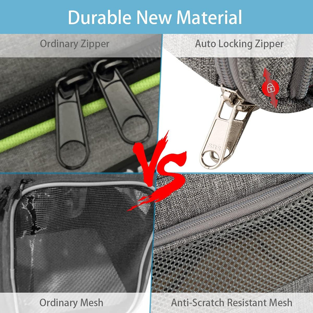 Premium Soft-Sided Pet Carrier for Cats and Small Dogs - Airline Approved, Portable, and Breathable Travel Solution in Stylish Gray