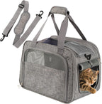 Premium Soft-Sided Pet Carrier for Cats and Small Dogs - Airline Approved, Portable, and Breathable Travel Solution in Stylish Gray
