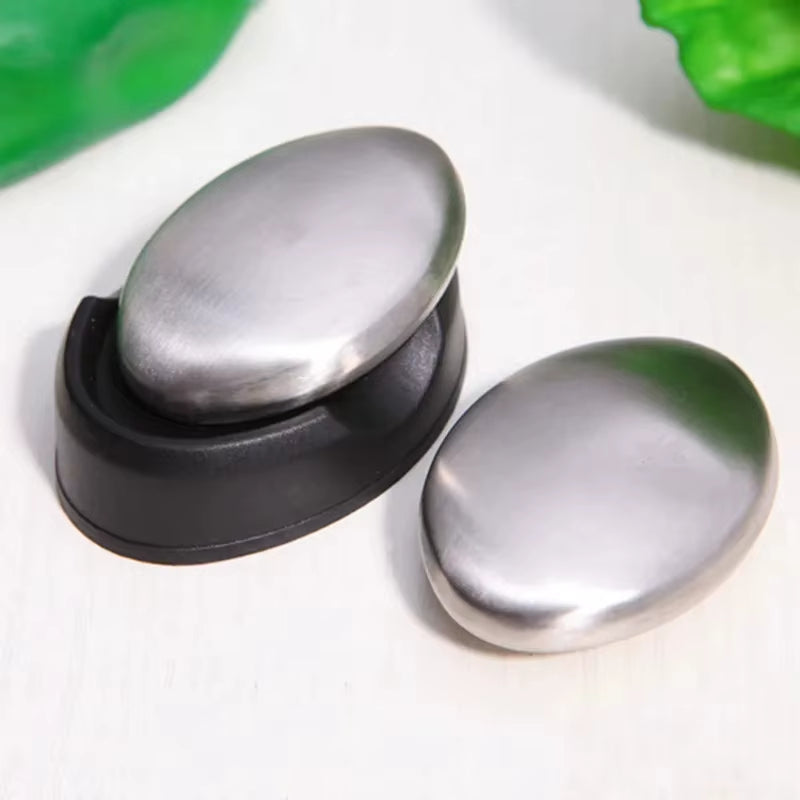 Revolutionary Stainless Steel Soap Bar & Holder – Effortlessly Banish Garlic, Onion & Fish Odors from Your Hands!