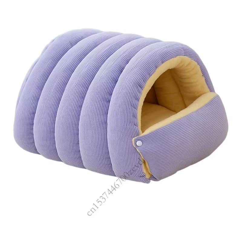 Cozy Cat Cave Bed with Removable Plush Cover for Comfort & Anxiety Relief
