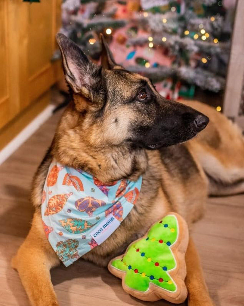 Christmas Sugar Cookie Plush Dog Toy - Small Stuffed Squeaker Holiday Toy for Pets