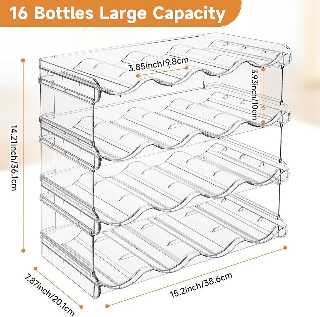 Transform Your Kitchen with Our Innovative 4-Tier Stackable Water Bottle Organizer – Effortlessly Holds 16 Bottles for Clutter-Free Storage!