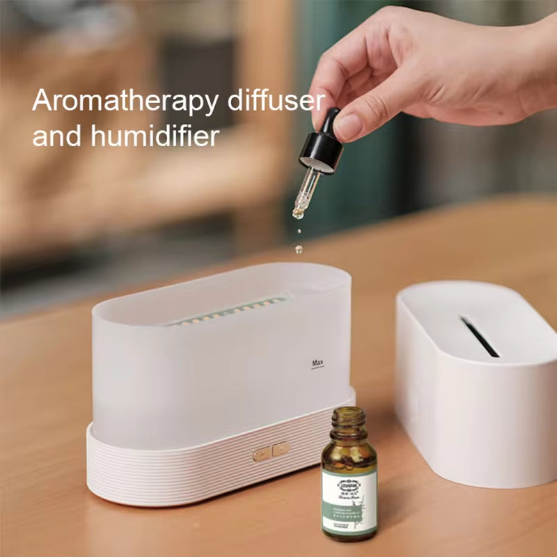Transform Your Space with the KINSCOTER Ultrasonic Aroma Diffuser and Humidifier – LED Flame Lamp & Soothing Cool Mist Technology