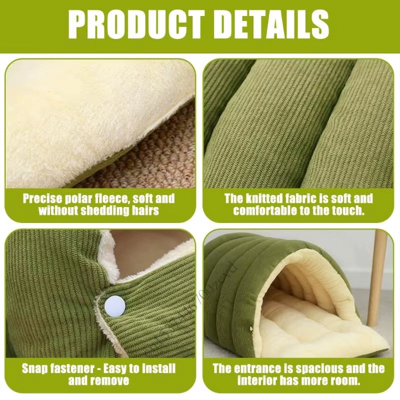 Cozy Cat Cave Bed with Removable Plush Cover for Comfort & Anxiety Relief