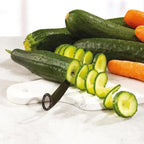 Piranha V-Shaped Serrated Vegetable and Fruit Slicer with Decorative Pattern, Stainless Steel Blade, and Non-Slip Handle for Salad Preparation