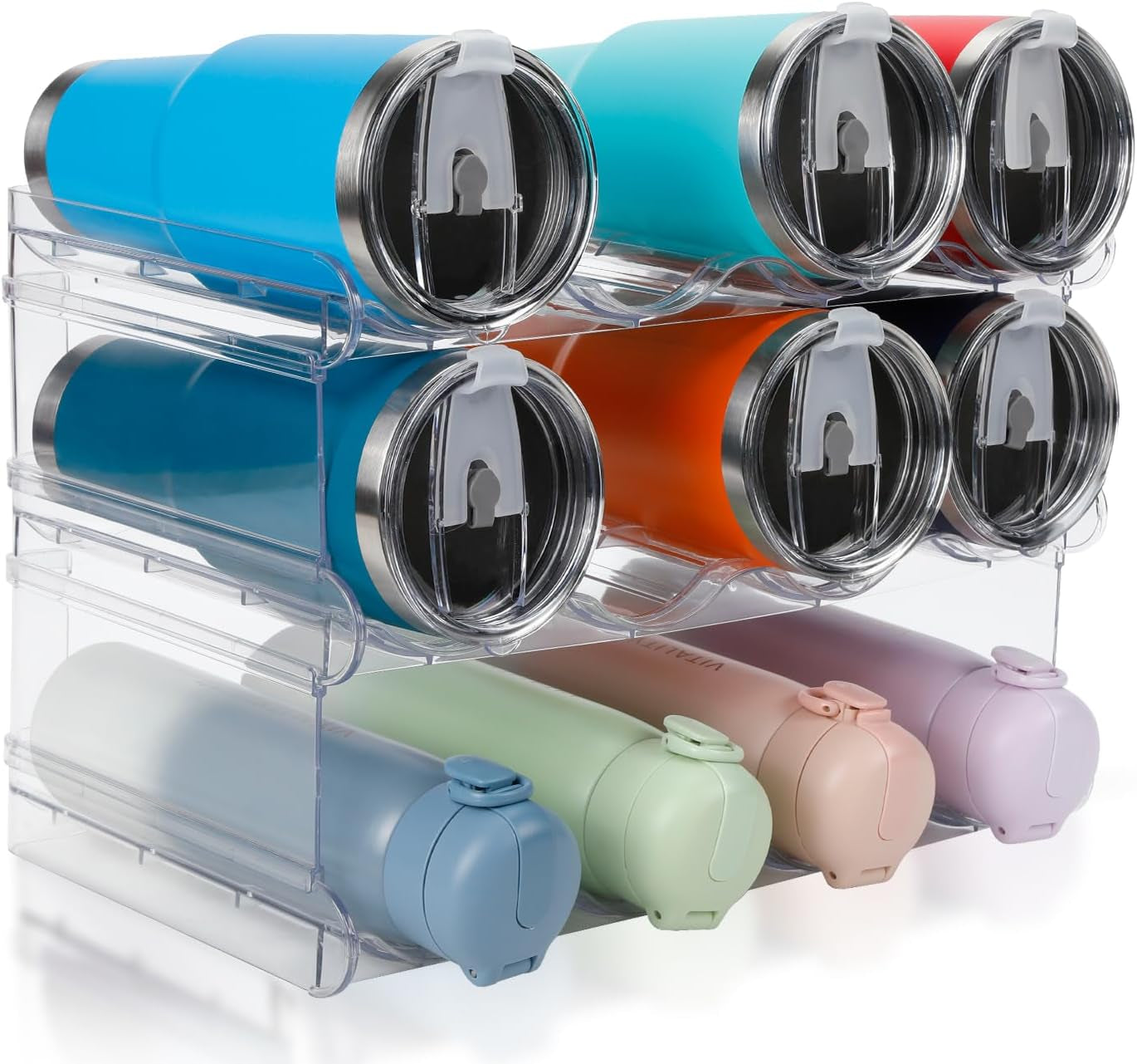 Transform Your Kitchen with Our Innovative 4-Tier Stackable Water Bottle Organizer – Effortlessly Holds 16 Bottles for Clutter-Free Storage!