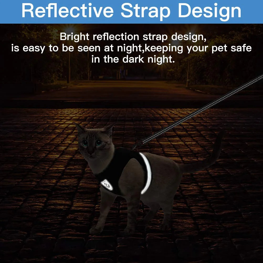 Ultimate Adjustable Cat Harness and Leash Set with Reflective Straps for Safe and Stylish Adventures