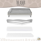 Elevate Your Pet's Comfort with the Asher Wooden Pet Bed & Mattress - Large to Extra Large, Greenguard Gold Certified!