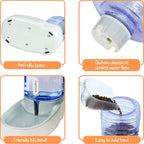 Gravity Automatic Cat Feeder & Water Dispenser - 1 Gallon Dual Bowl for All Pet Sizes (Gray)