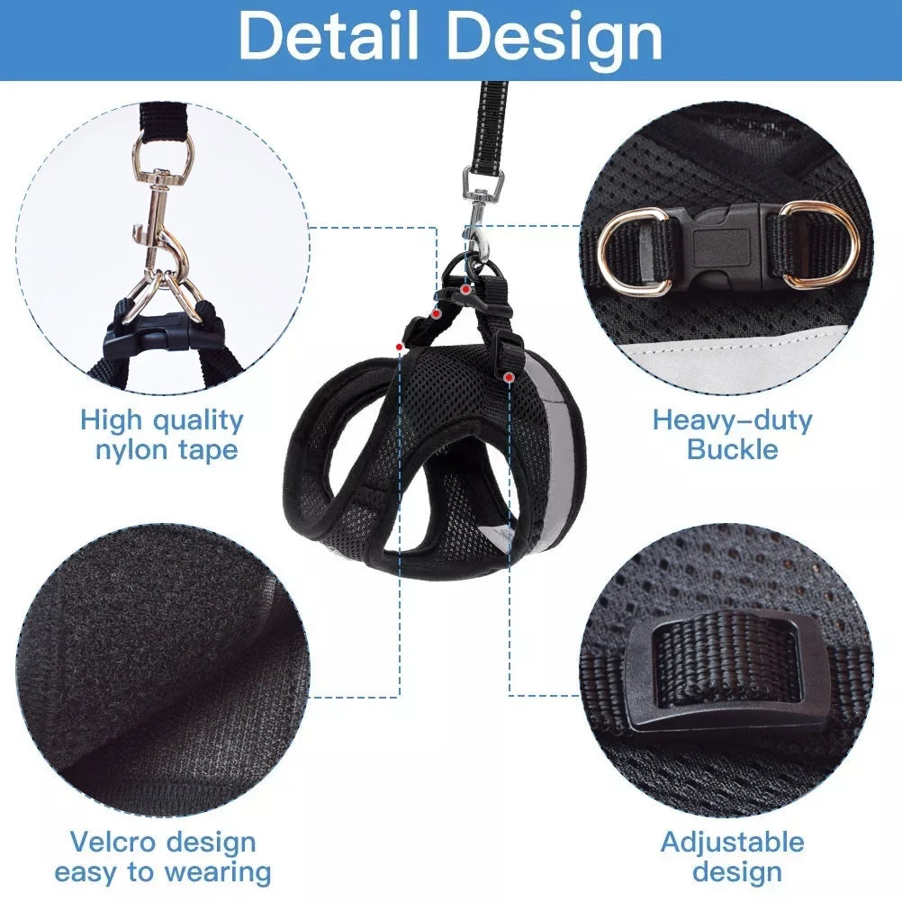 Ultimate Adjustable Cat Harness and Leash Set with Reflective Straps for Safe and Stylish Adventures