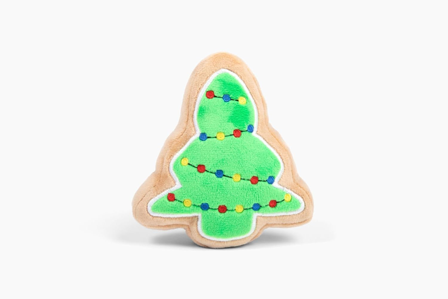 Christmas Sugar Cookie Plush Dog Toy - Small Stuffed Squeaker Holiday Toy for Pets