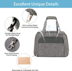 Premium Soft-Sided Pet Carrier for Cats and Small Dogs - Airline Approved, Portable, and Breathable Travel Solution in Stylish Gray